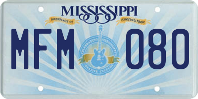 MS license plate MFM080
