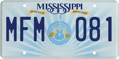 MS license plate MFM081