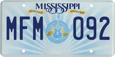 MS license plate MFM092
