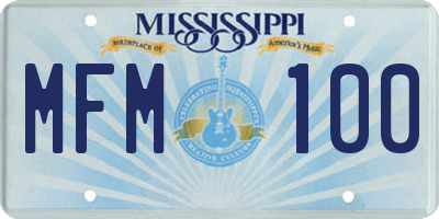 MS license plate MFM100