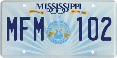 MS license plate MFM102
