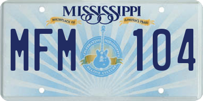 MS license plate MFM104