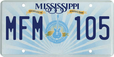 MS license plate MFM105