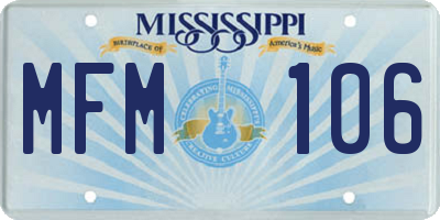 MS license plate MFM106
