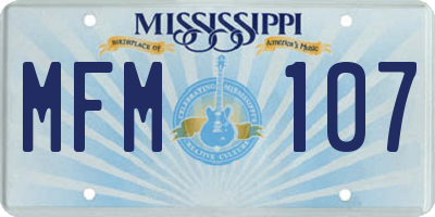 MS license plate MFM107