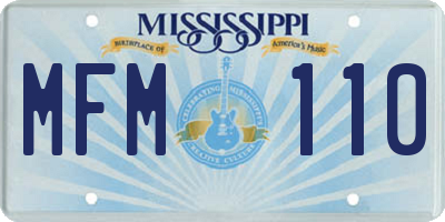 MS license plate MFM110