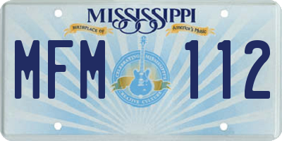 MS license plate MFM112