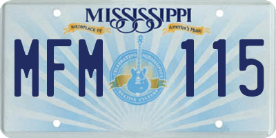 MS license plate MFM115