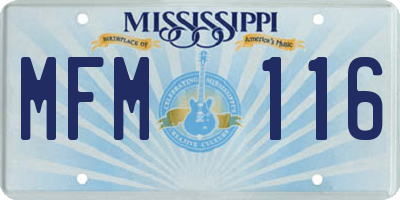 MS license plate MFM116