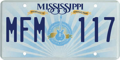 MS license plate MFM117