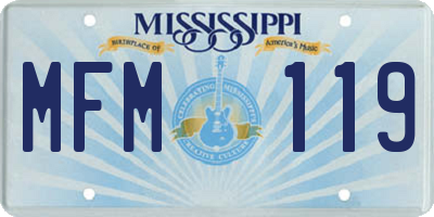 MS license plate MFM119