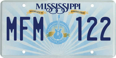 MS license plate MFM122