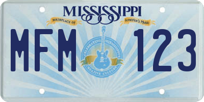MS license plate MFM123