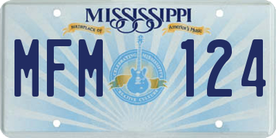 MS license plate MFM124