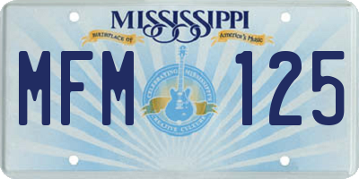 MS license plate MFM125