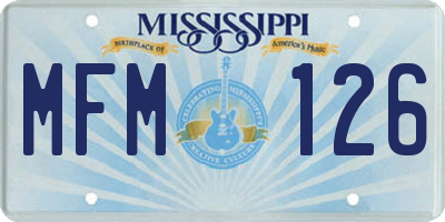 MS license plate MFM126