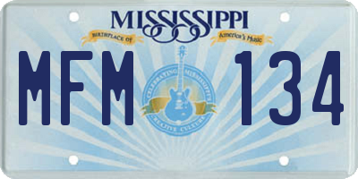 MS license plate MFM134