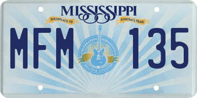 MS license plate MFM135