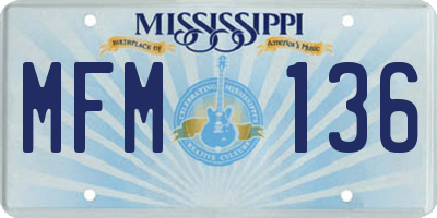 MS license plate MFM136
