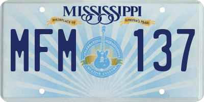 MS license plate MFM137