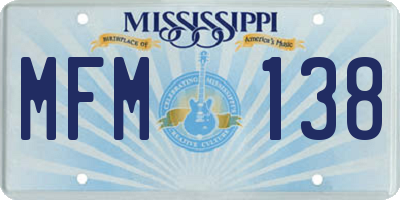 MS license plate MFM138