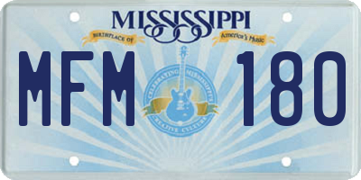 MS license plate MFM180
