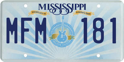MS license plate MFM181
