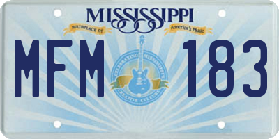 MS license plate MFM183