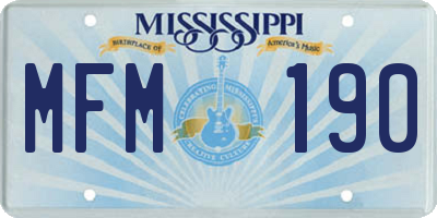 MS license plate MFM190