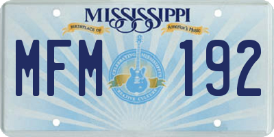 MS license plate MFM192