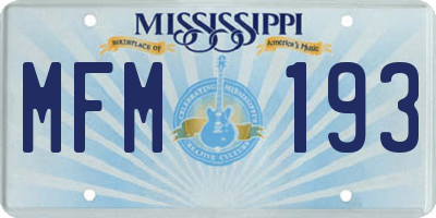 MS license plate MFM193