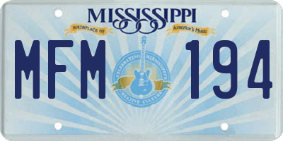 MS license plate MFM194