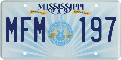 MS license plate MFM197
