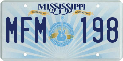 MS license plate MFM198