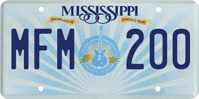MS license plate MFM200