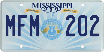 MS license plate MFM202