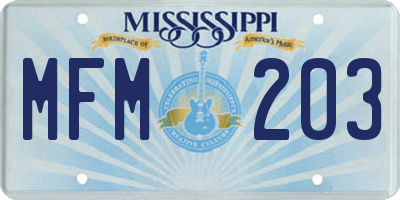 MS license plate MFM203