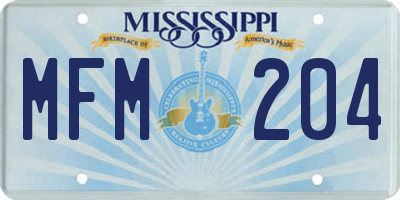 MS license plate MFM204