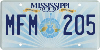 MS license plate MFM205