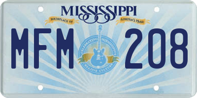 MS license plate MFM208
