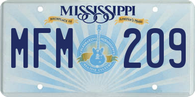 MS license plate MFM209