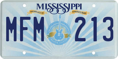 MS license plate MFM213