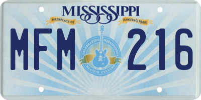 MS license plate MFM216
