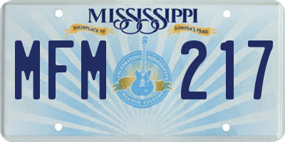 MS license plate MFM217