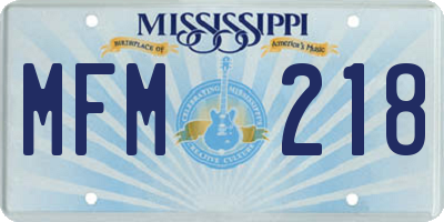 MS license plate MFM218