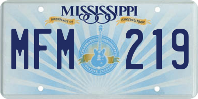 MS license plate MFM219