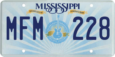 MS license plate MFM228