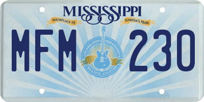 MS license plate MFM230