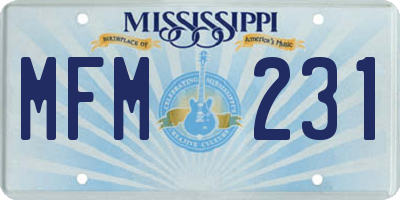 MS license plate MFM231