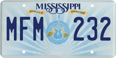 MS license plate MFM232